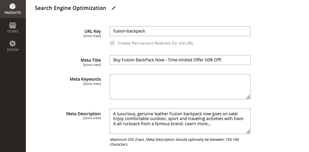 Optimalisatie voor metatags in Magento2